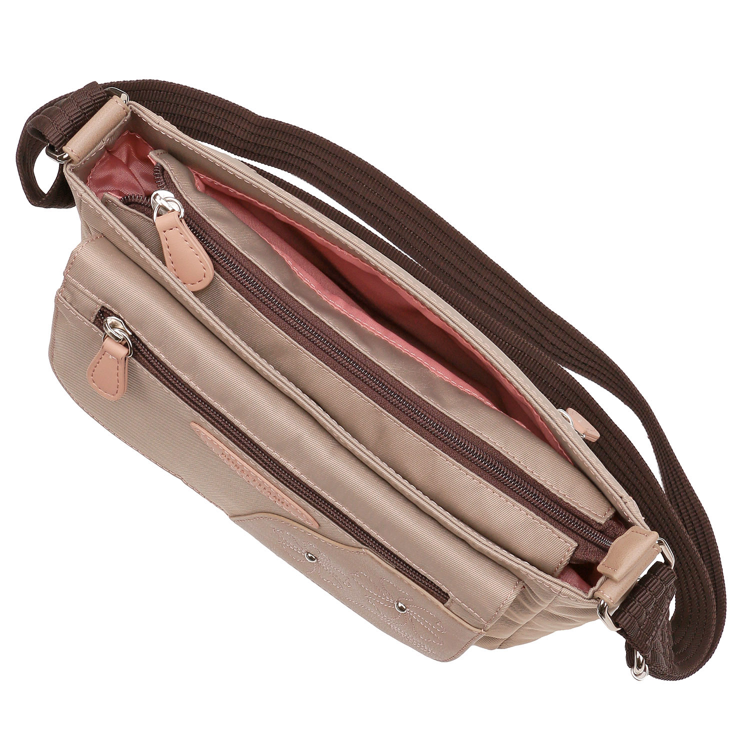 BORSETTIAMO ナイロン花刺繍ショルダーバッグ - 画像7