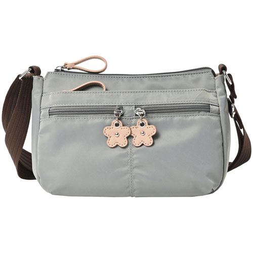 BORSETTIAMO 撥水ナイロン横型ショルダーバッグ