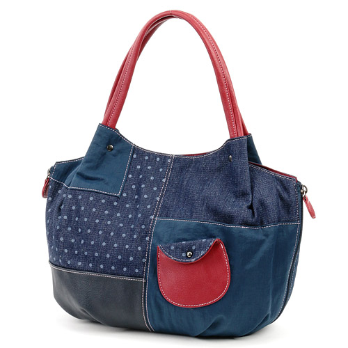 デニムドット丸型トートバッグ - 画像8