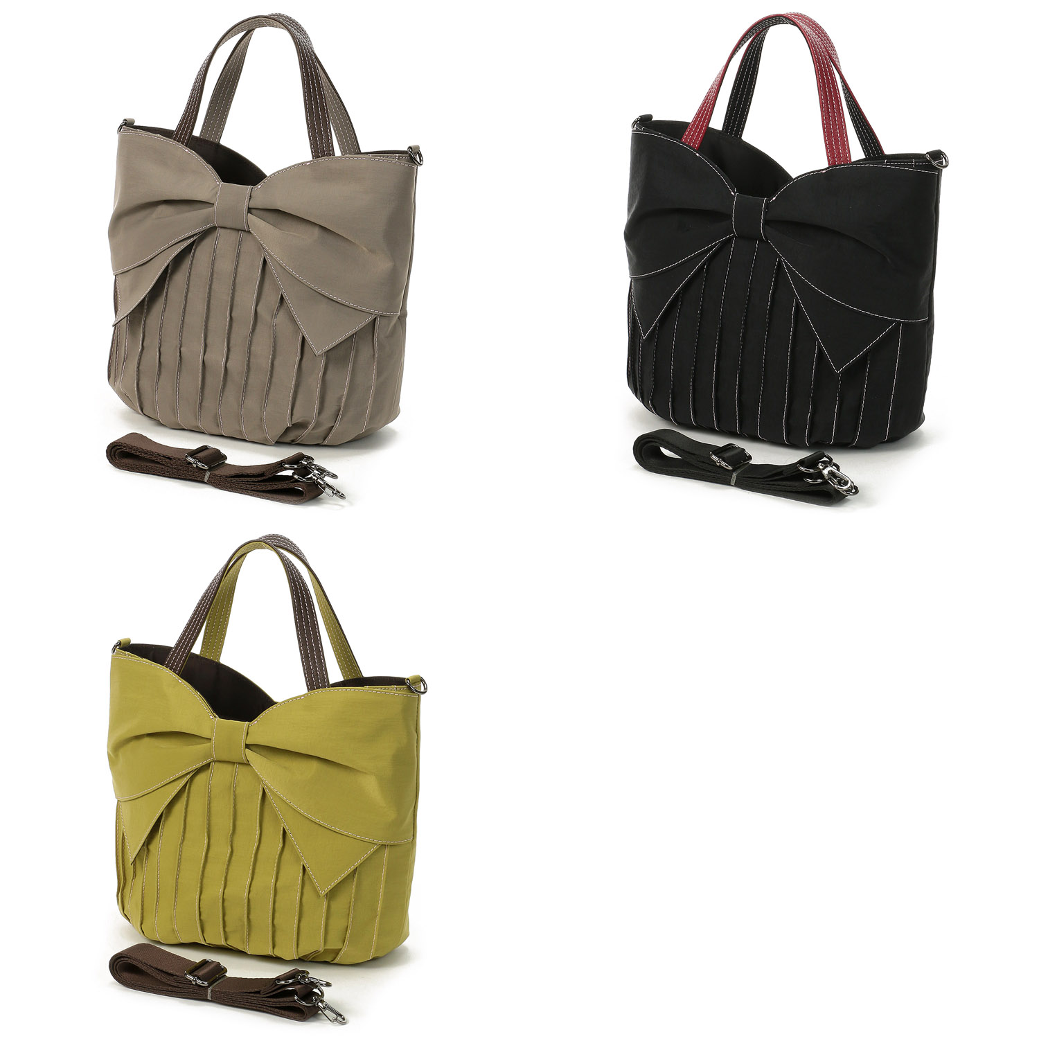 ピンタックリボン付2WAYバッグ