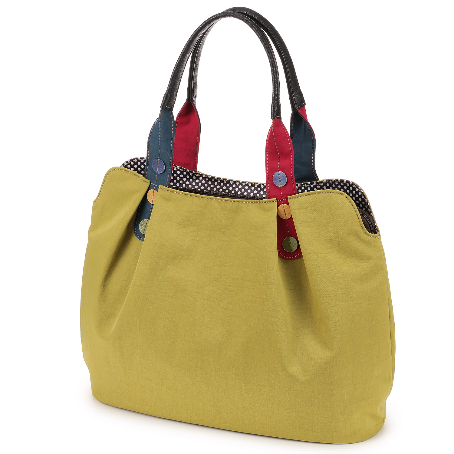 ナイロン×ドットハンドルトートバッグ - 画像8