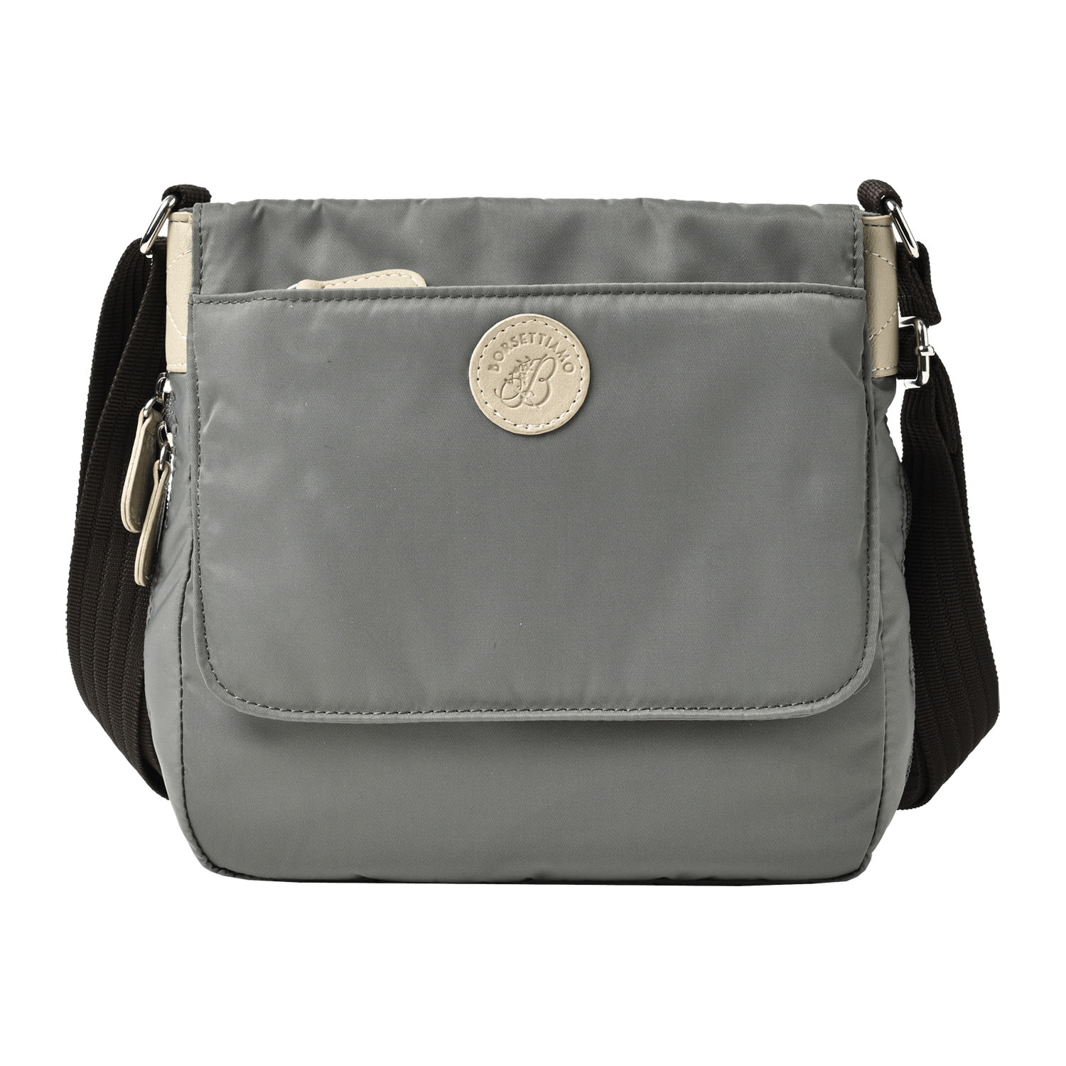 BORSETTIAMO 撥水ナイロン拡張ショルダーバッグ