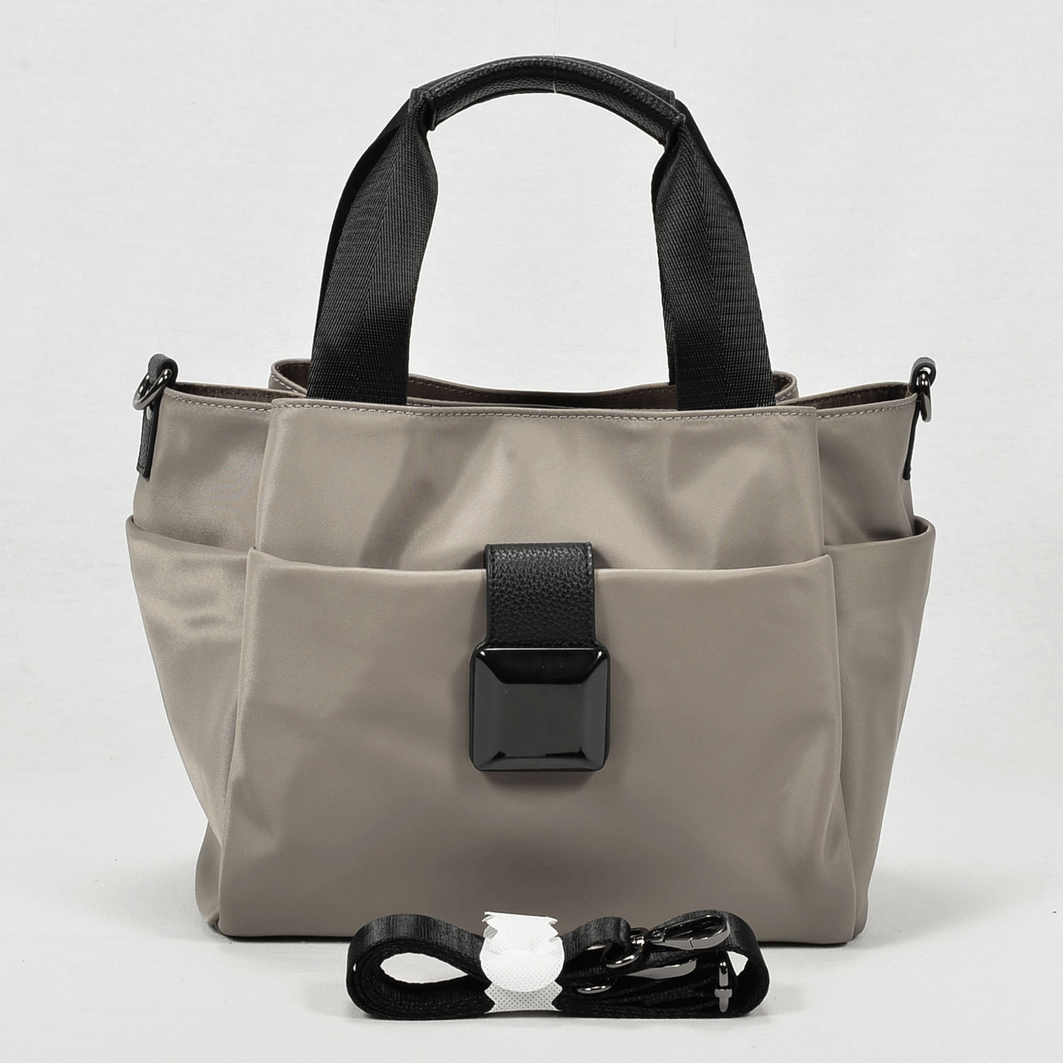 ナイロンブラックスクエアパーツ2WAYバッグ - 画像5