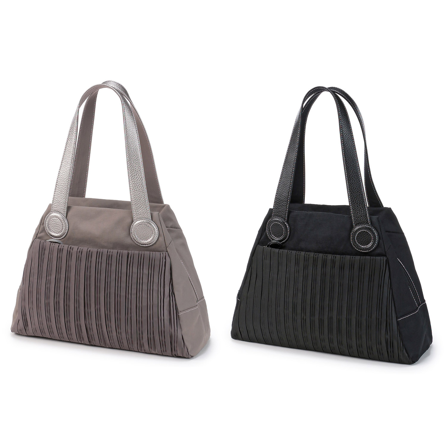 プリーツコンビボストン型バッグ