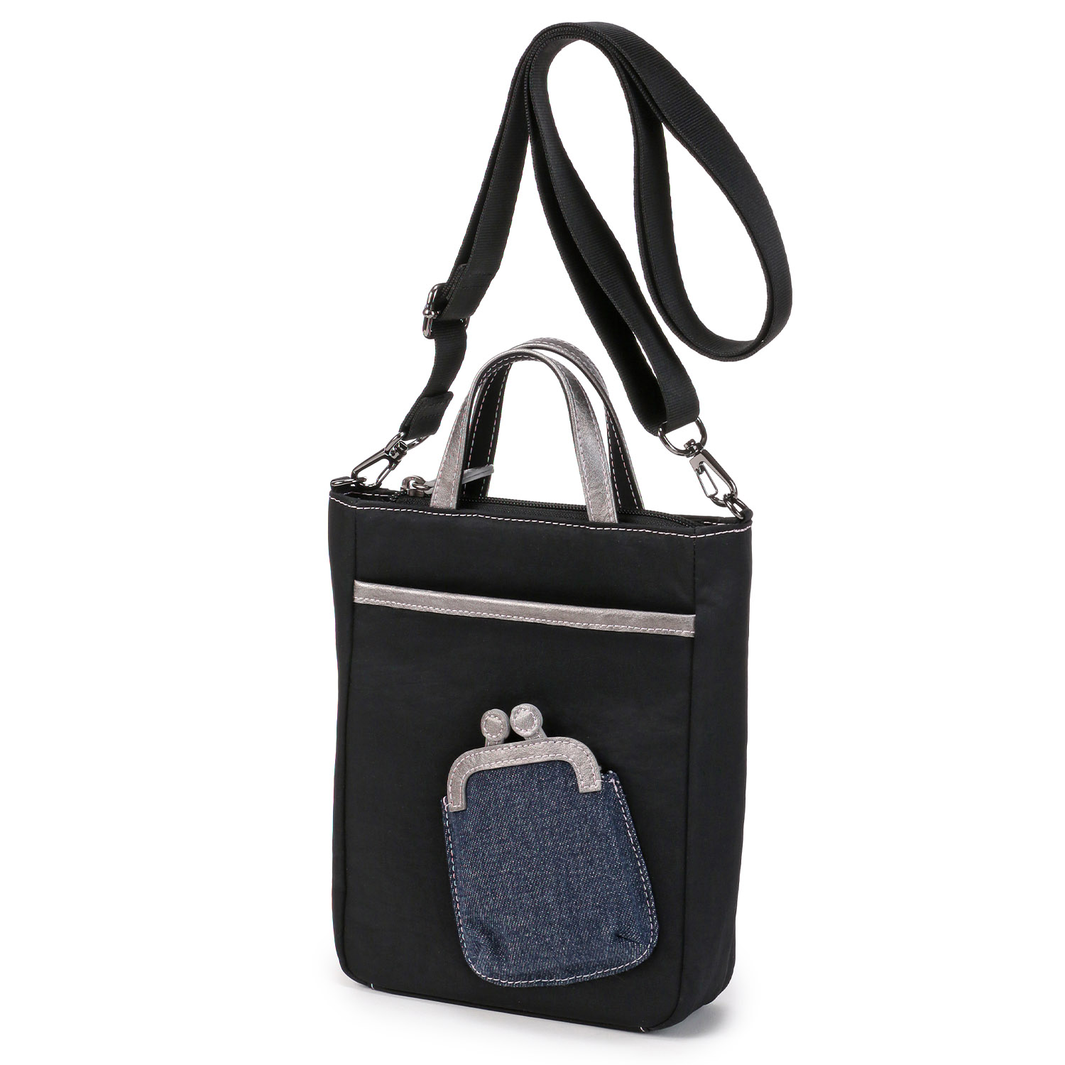 がま口型ポケット付きミニショルダーバッグ - 画像3