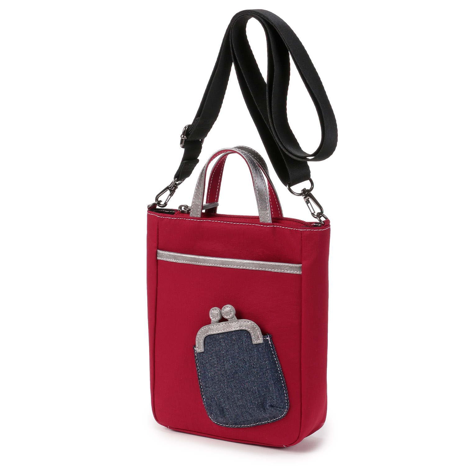 がま口型ポケット付きミニショルダーバッグ - 画像4