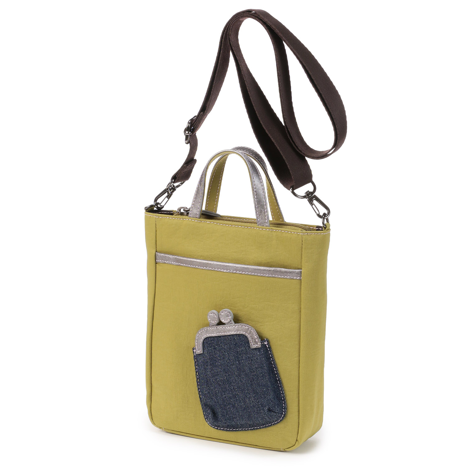 がま口型ポケット付きミニショルダーバッグ - 画像5