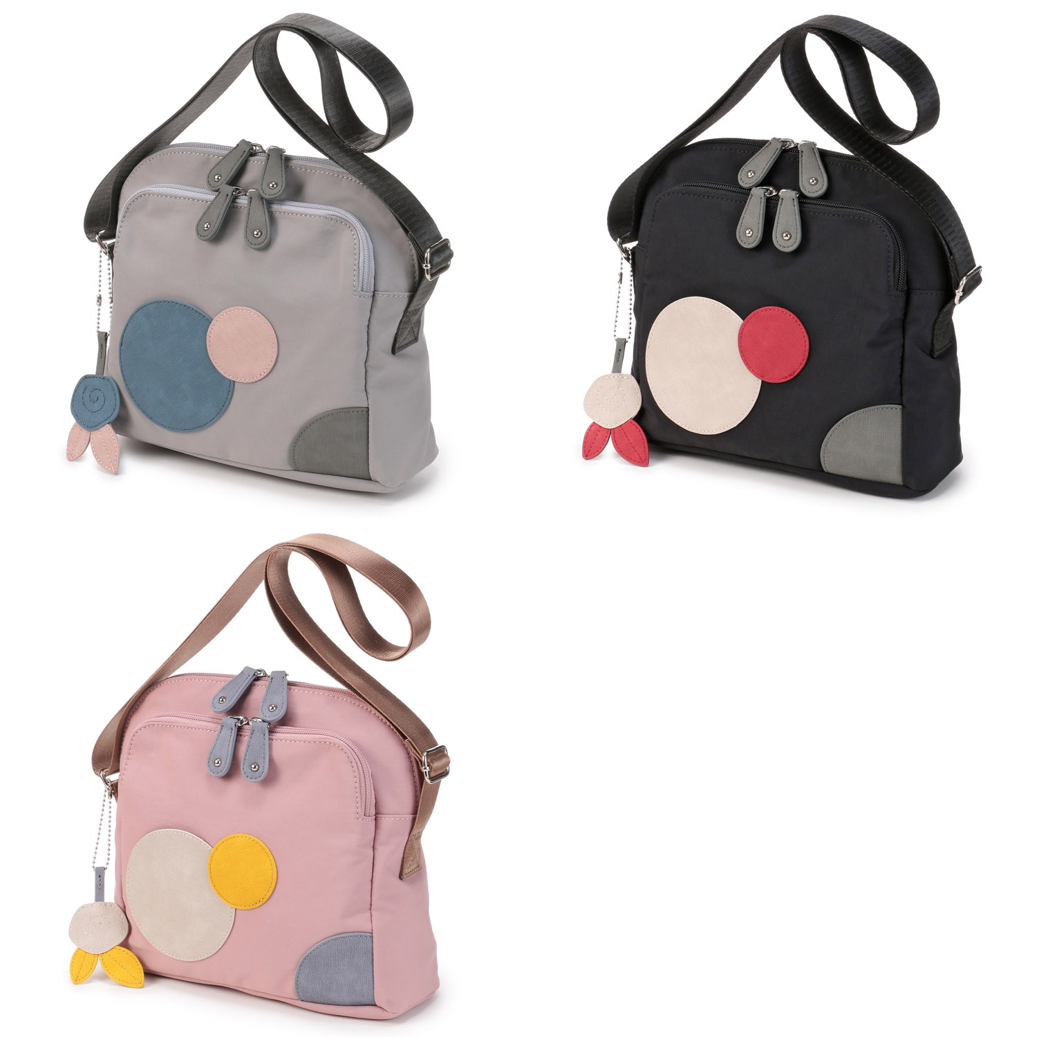 ZAZAシワナイロンサークルショルダーバッグ - 画像1