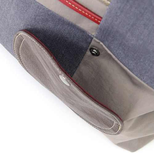 デニム丸パッチショルダーバッグ - 画像5