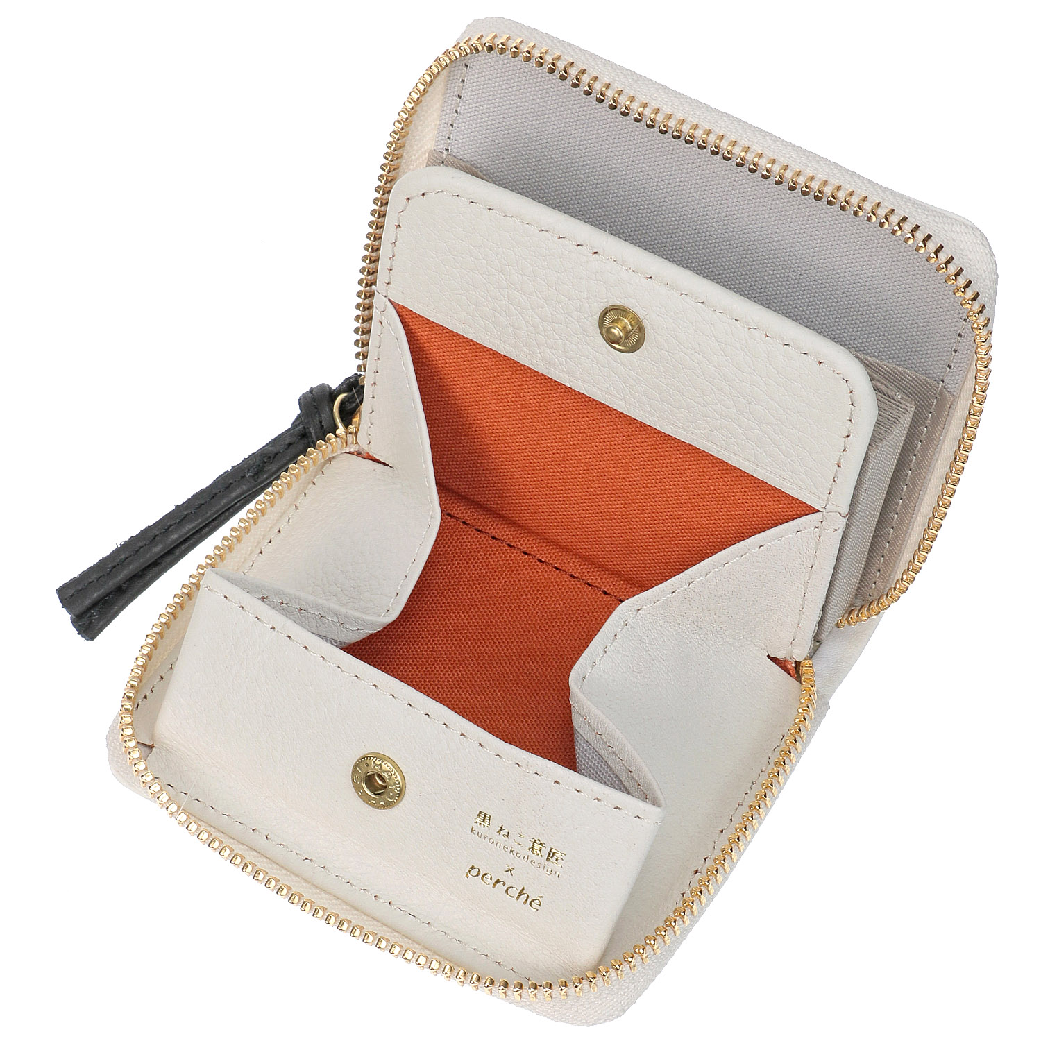 perche 黒ねこ意匠 ROBINジャバラカードウォレット - 画像5