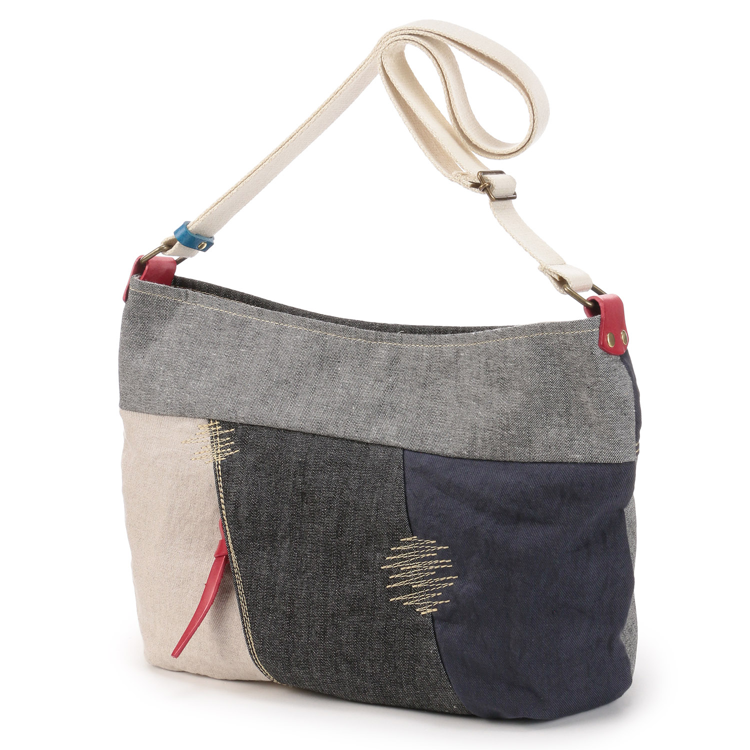 デニム×リネンショルダーバッグ - 画像3