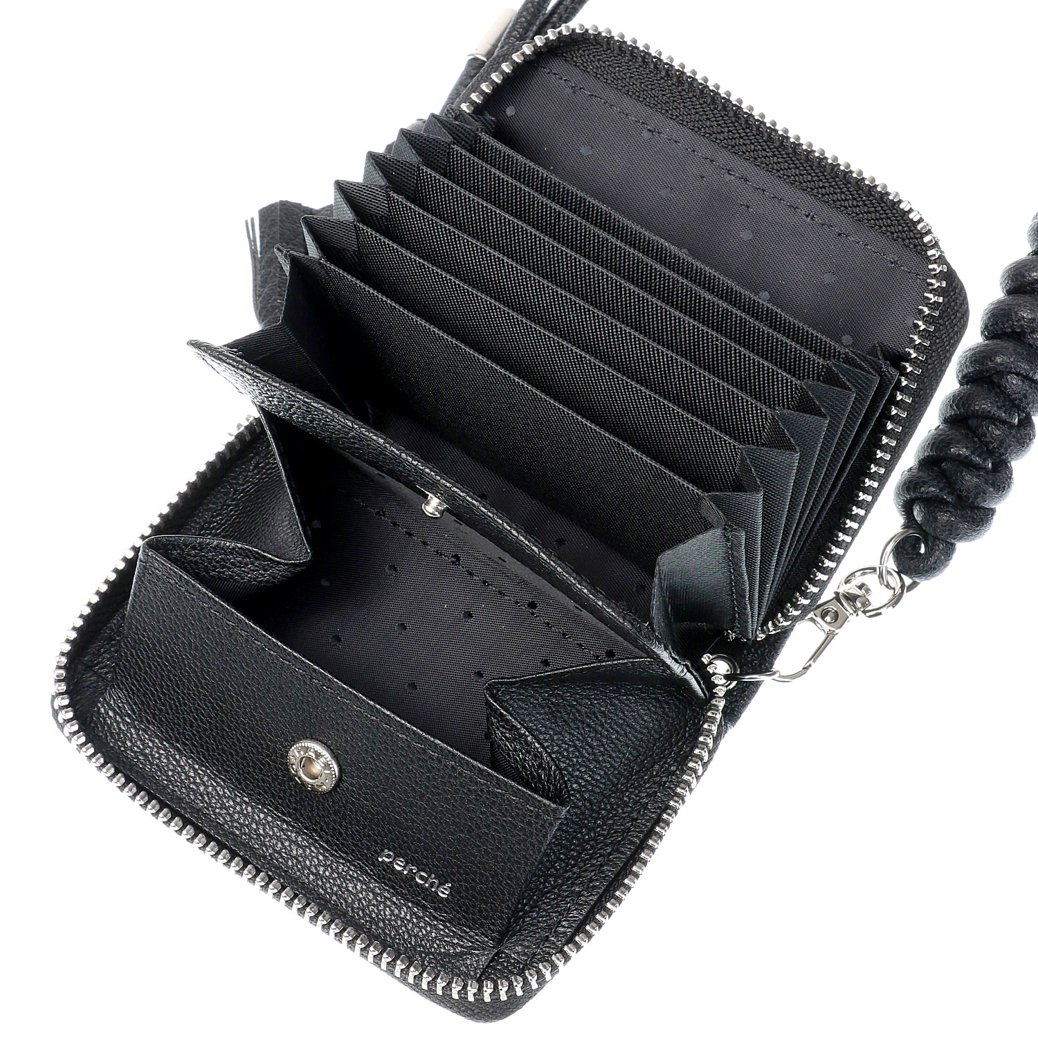 perche ドット刺繍ジャバラチャームウォレットショルダー - 画像4