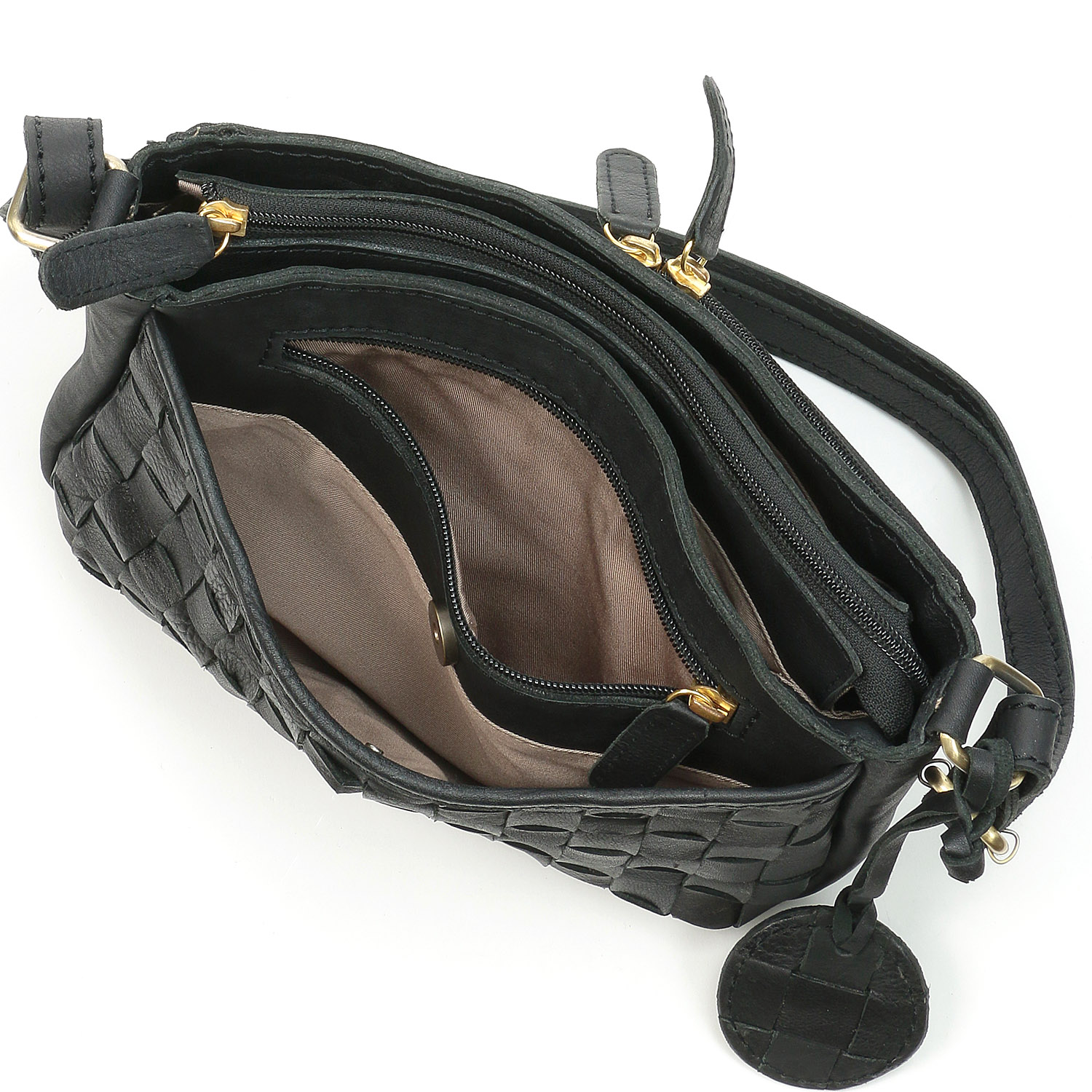 zucchero 牛革メッシュお財布機能付きショルダーバッグ - 画像5