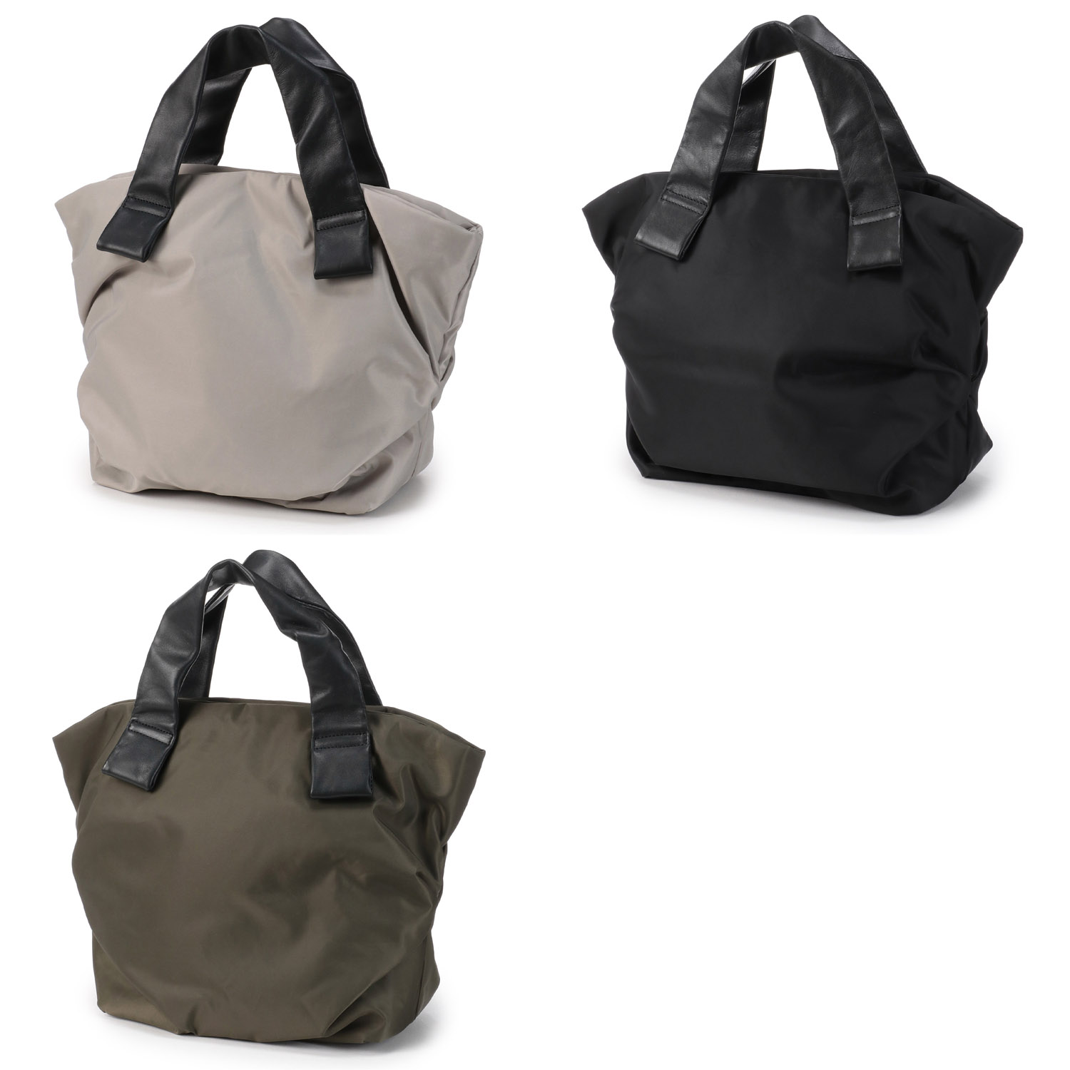 ReVA リサイクルナイロン×牛革トートバッグ