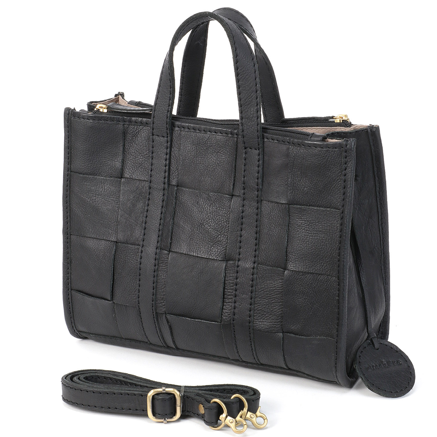 zucchero 牛革メッシュスクエアバッグ