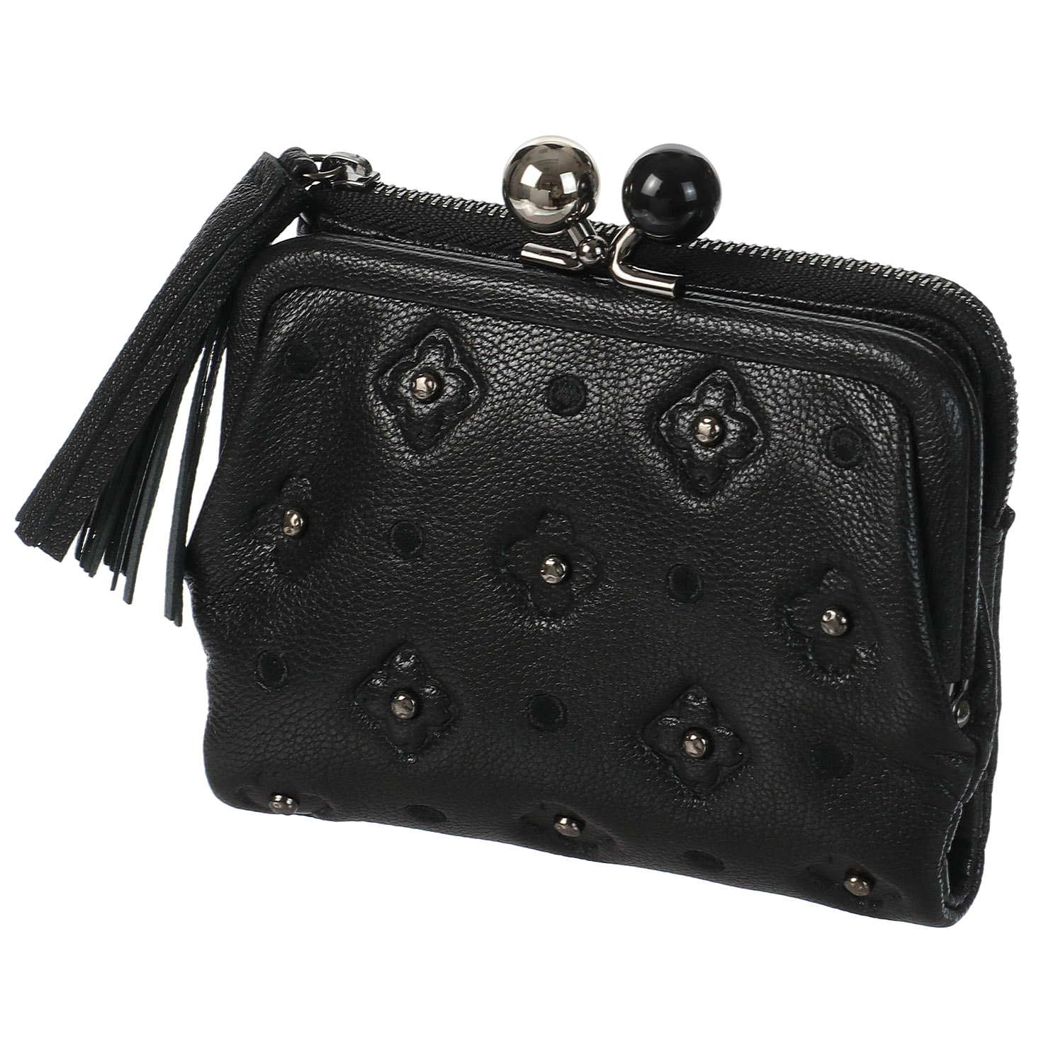 perche 桜スタッズアクリル玉2つ折がま口ウォレット - 画像2