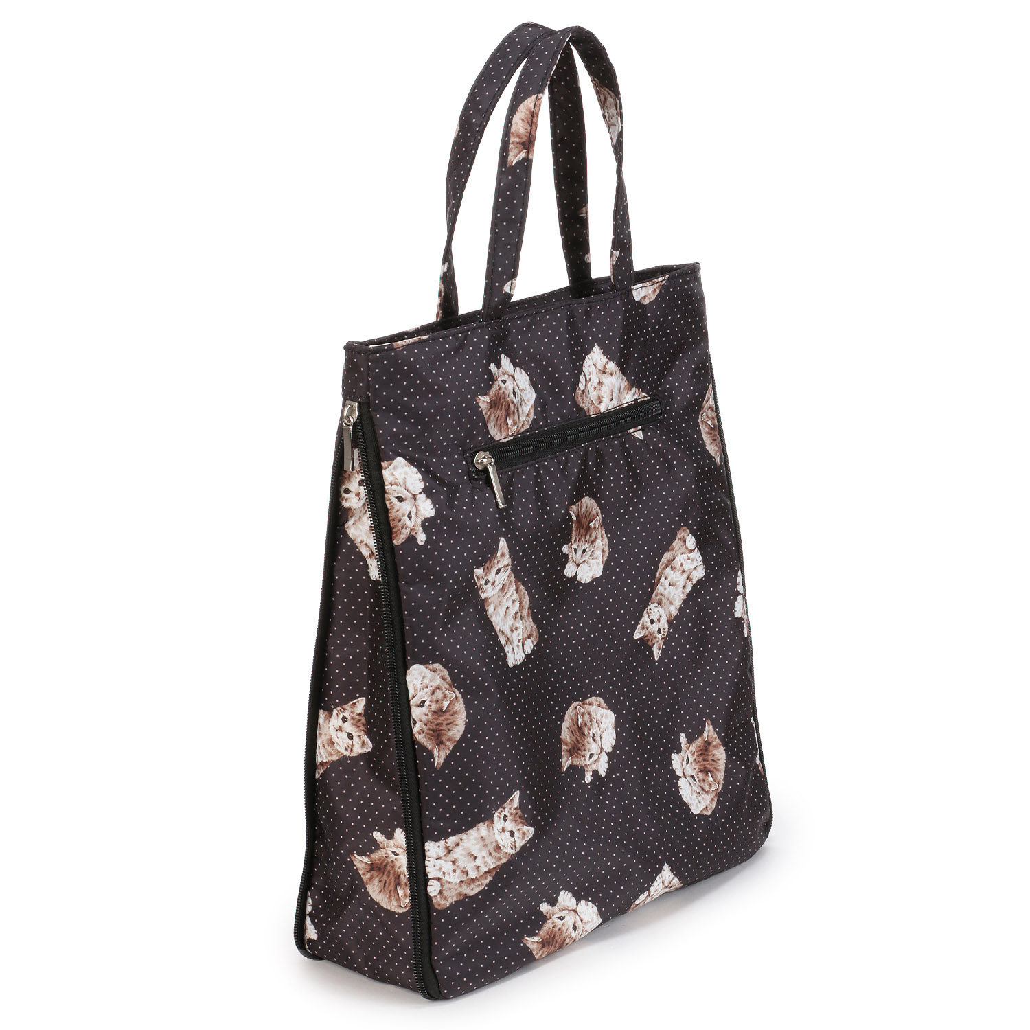 【エトワール別注柄】ドットネコ柄A4拡張縦型バッグ - 画像6