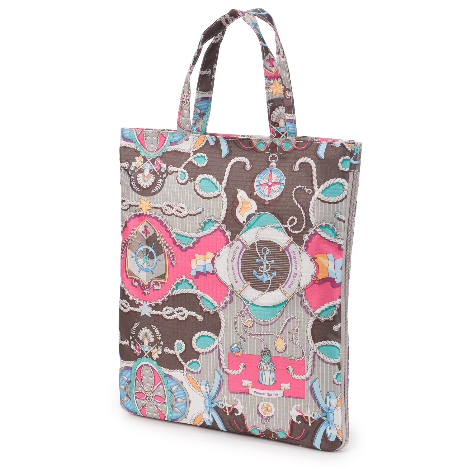 【エトワール別注柄】錨とロープ柄A4拡張縦型バッグ