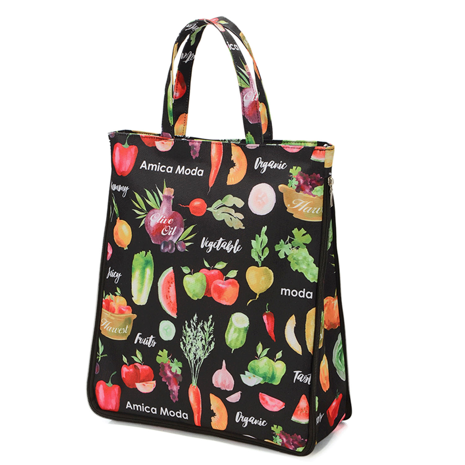 カラフルマルシェ柄A4拡張縦型バッグ - 画像5