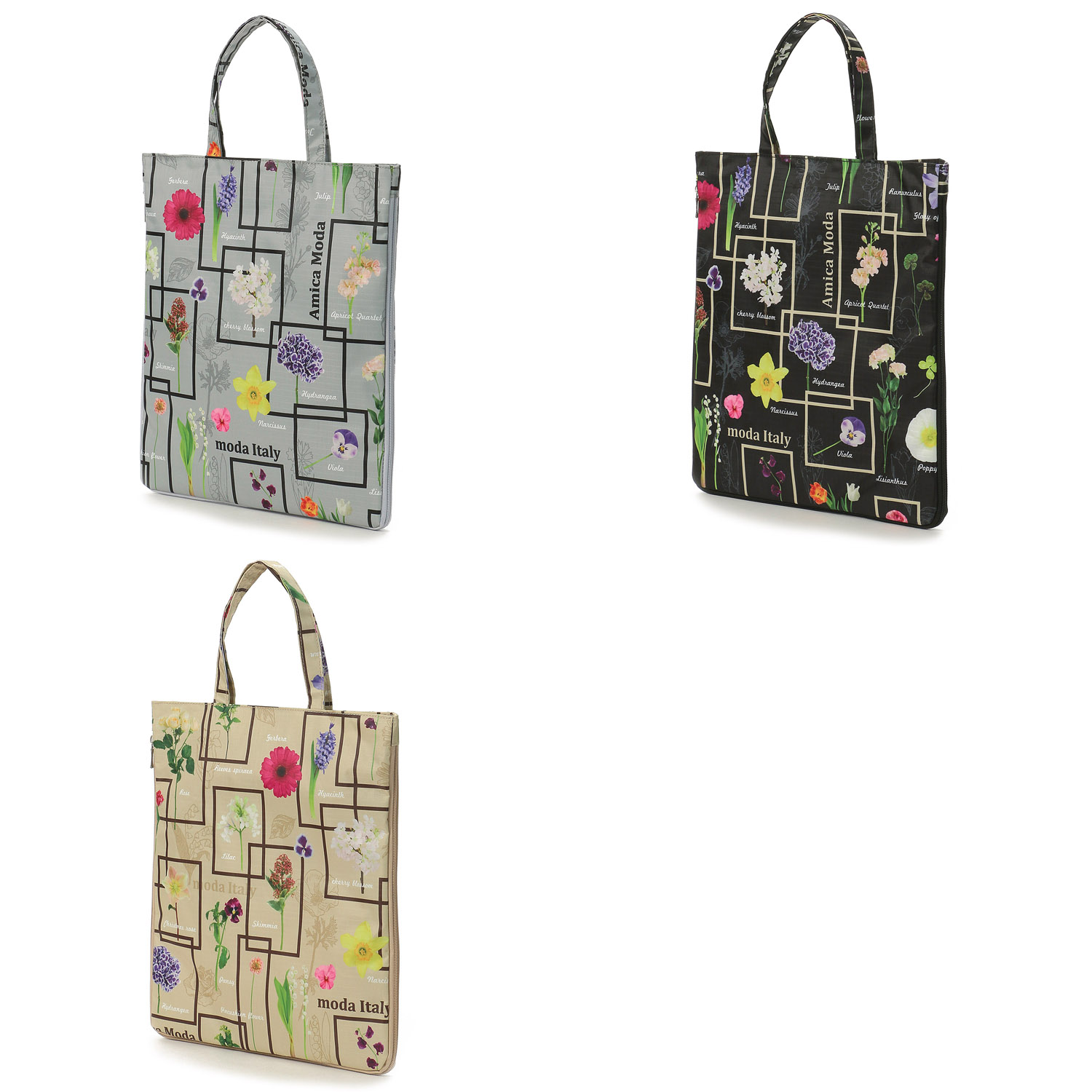 【エトワール別注柄】レクタングルフラワーA4拡張縦型バッグ - 画像1