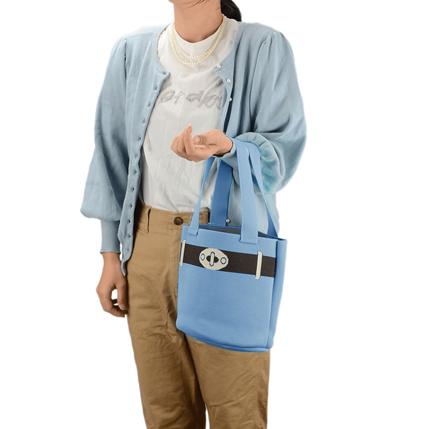 だまし絵ニットトートバッグ