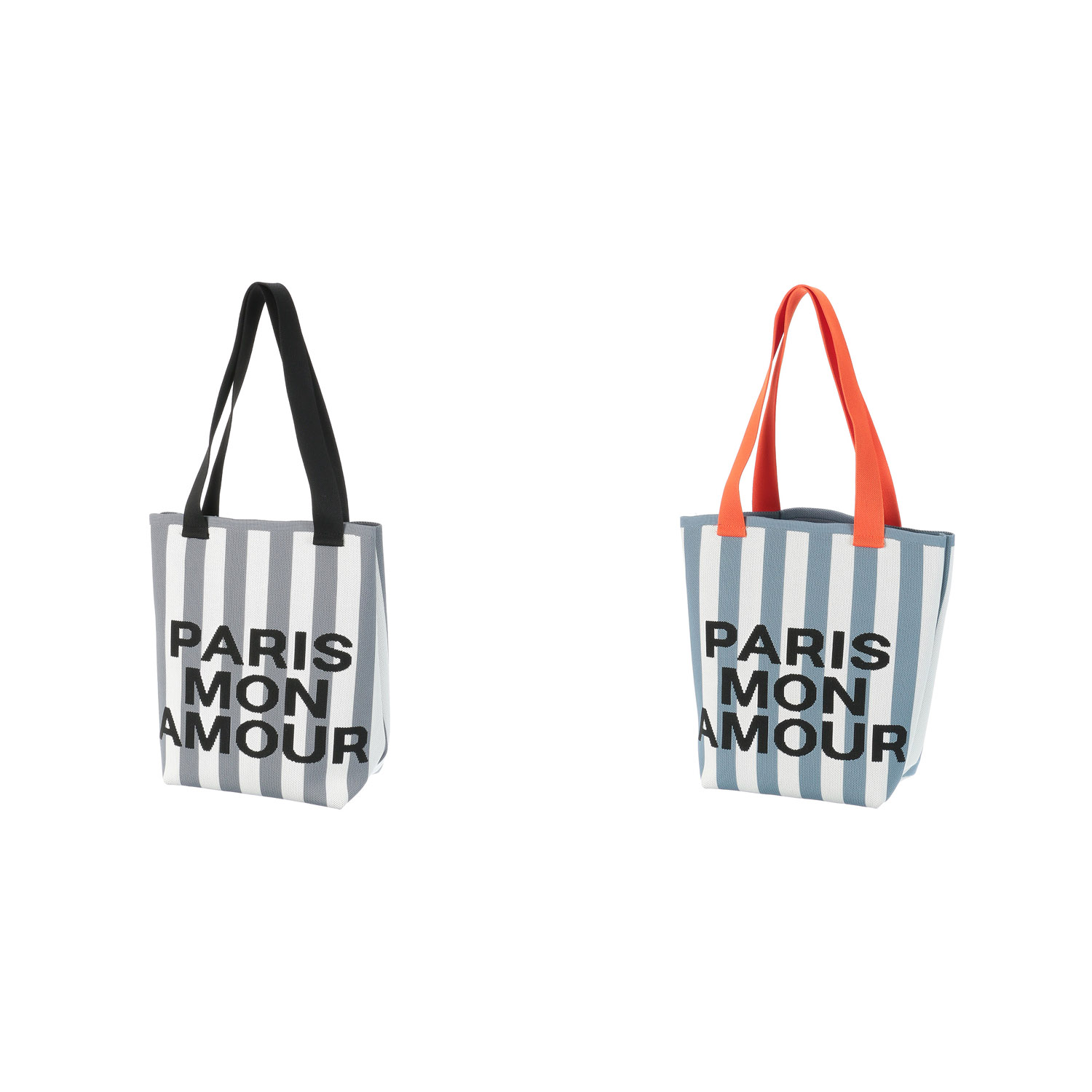 【エトワール別注柄】ストライプロゴ柄ニットトートバッグ