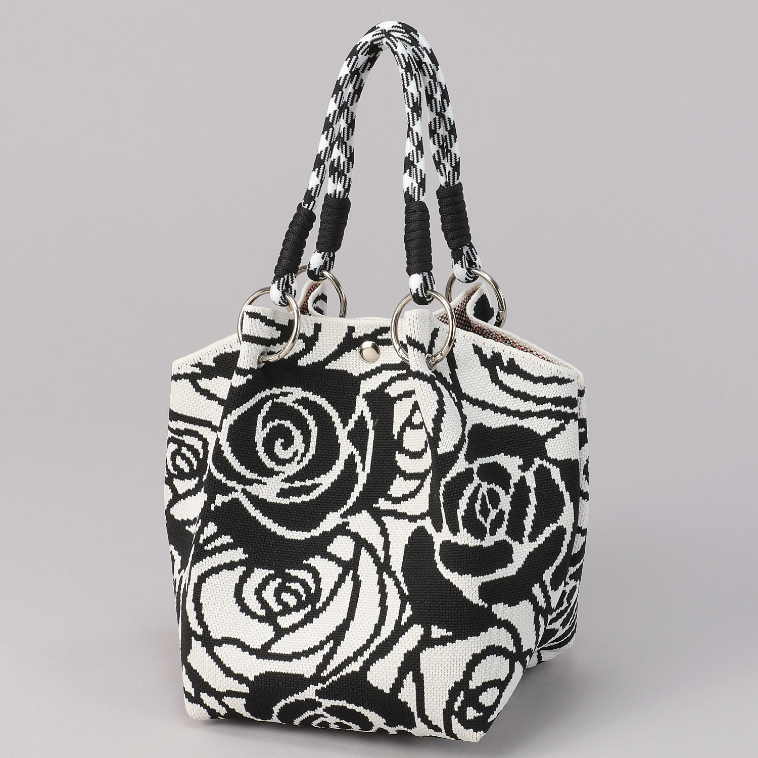 ローズ柄パラロープニットバッグ - 画像2