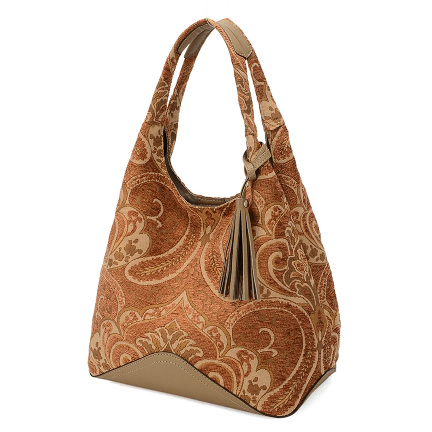 ペイズリー柄くり手バッグ - 画像1