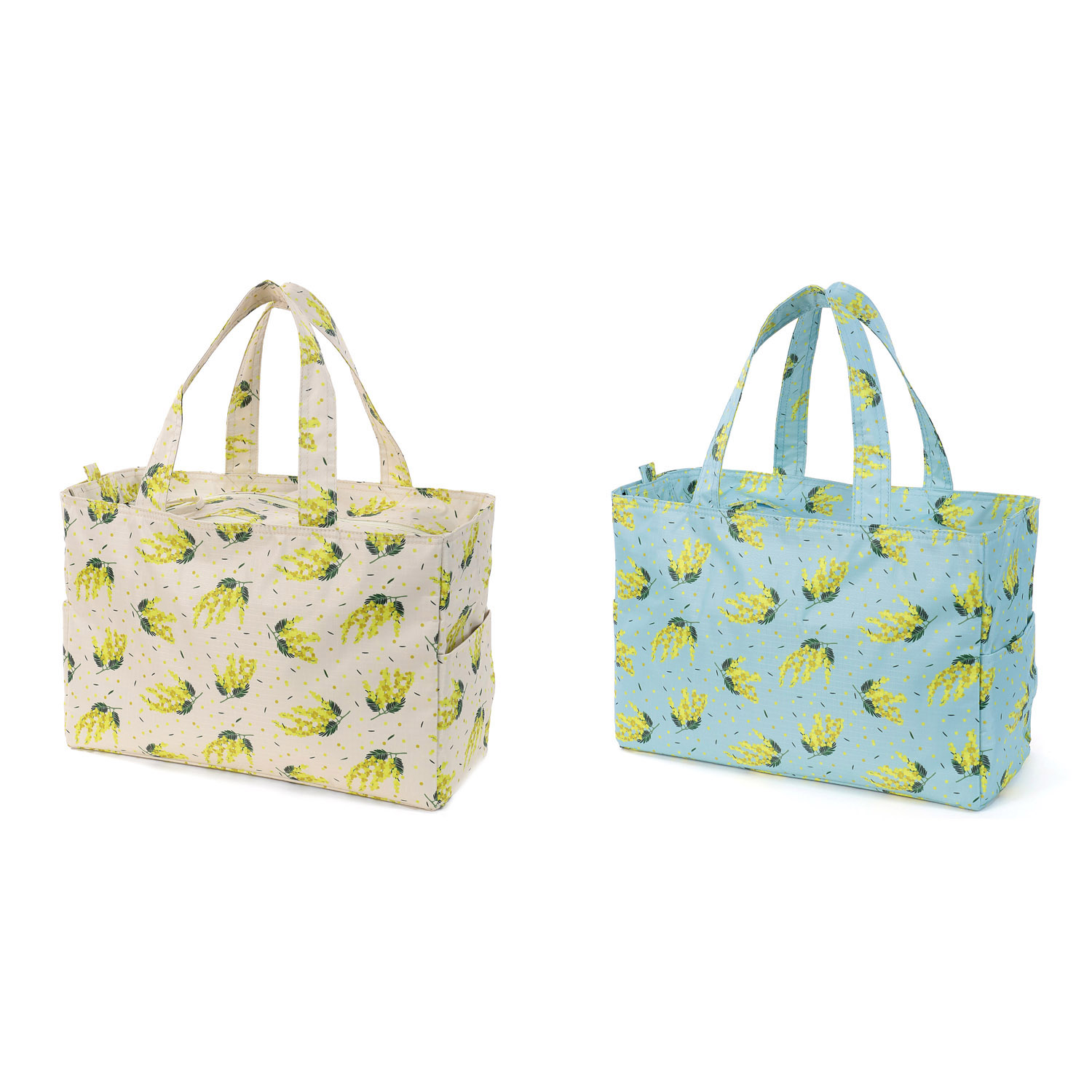【エトワール別注柄】ミモザ柄保冷BOX型トートバッグ