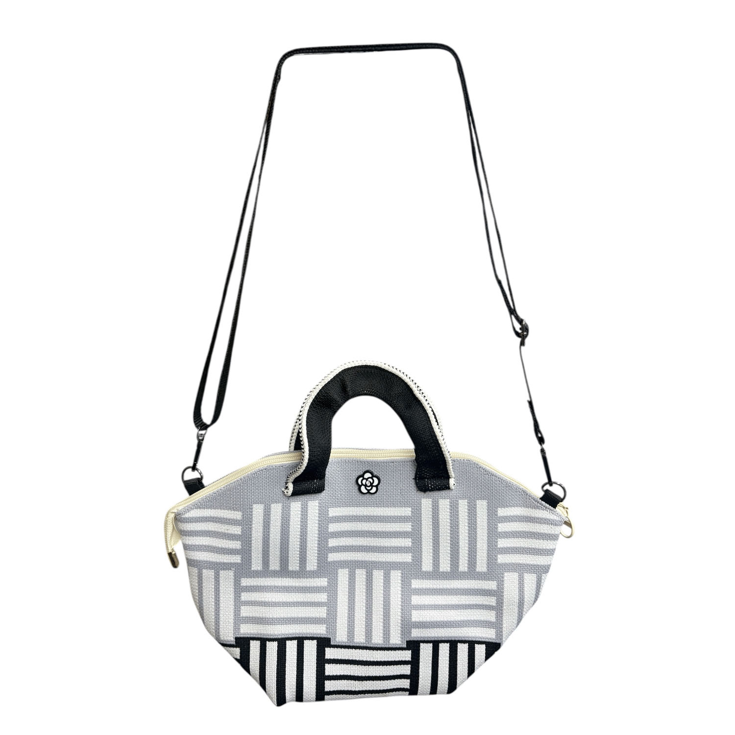 柄物ニットカメリアパーツ付き2WAYバッグ - 画像6