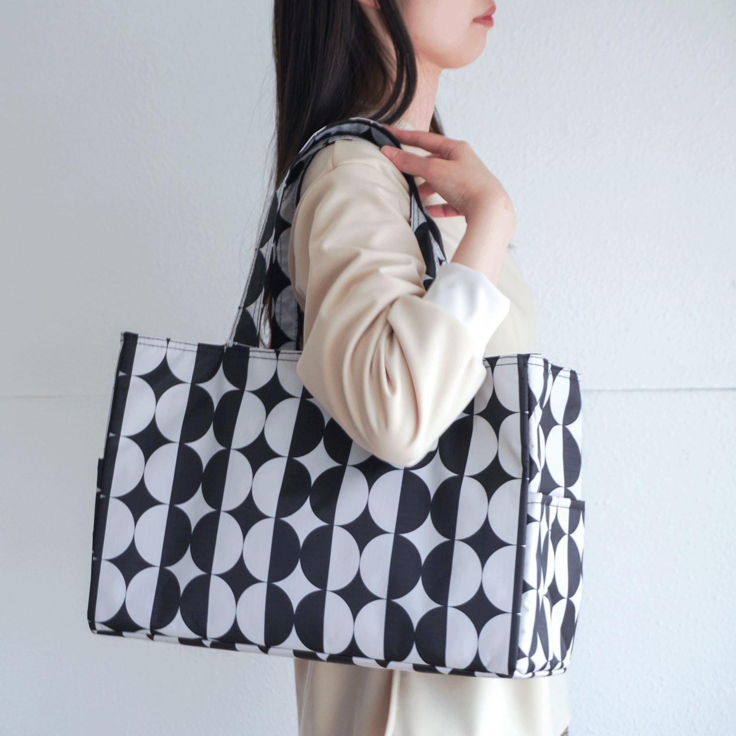 【エトワール別注柄】ドット柄保冷BOX型トートバッグ