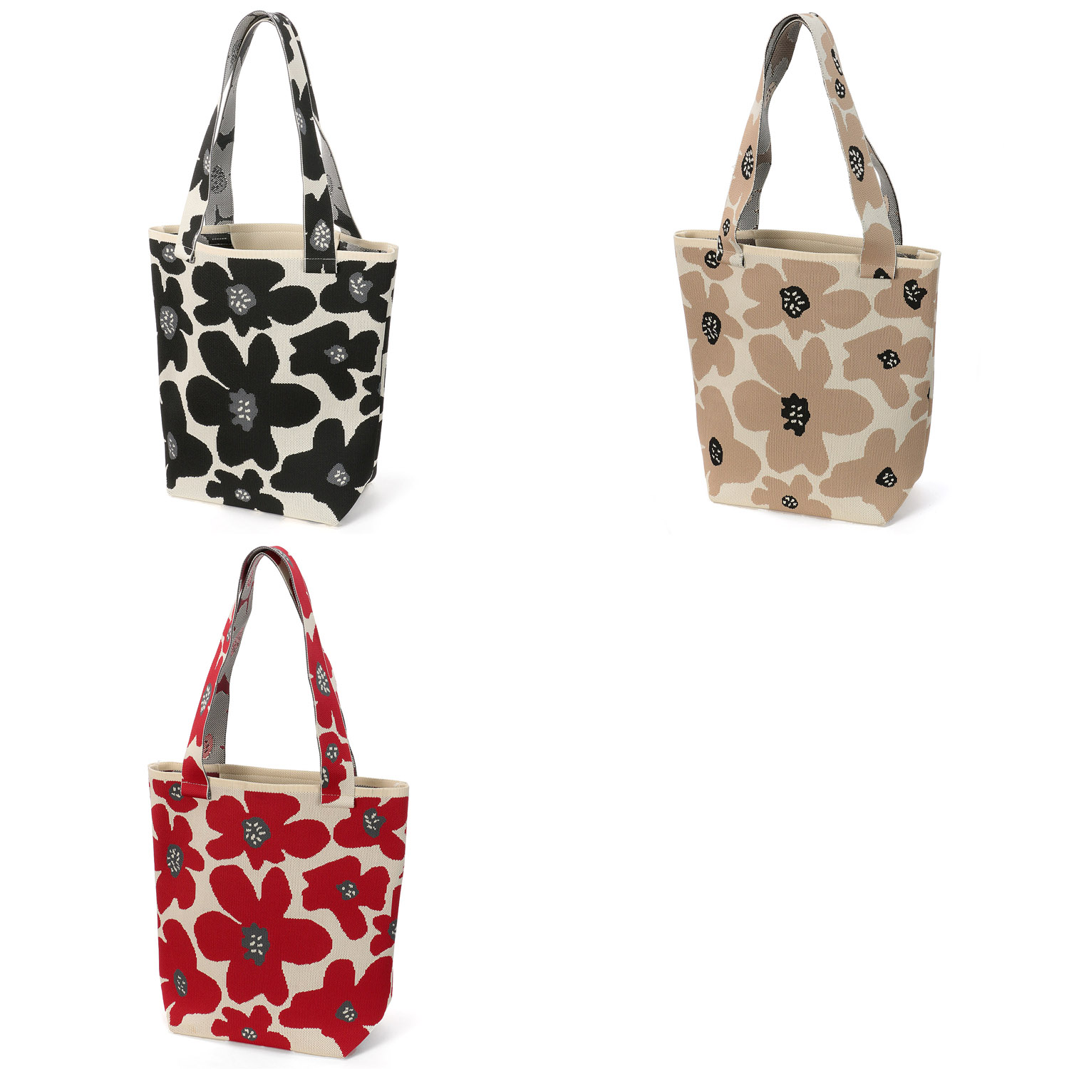 【エトワール別注柄】北欧花柄ニットトートバッグ