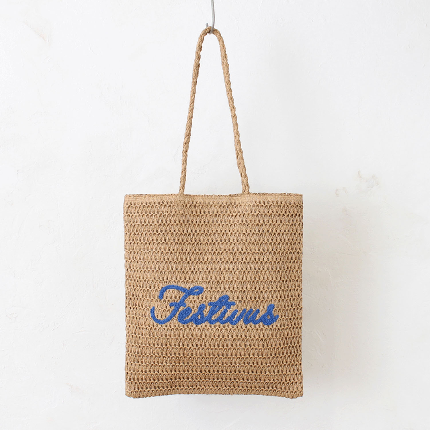 雑材サガラ刺繍フラットトートバッグ - 画像10