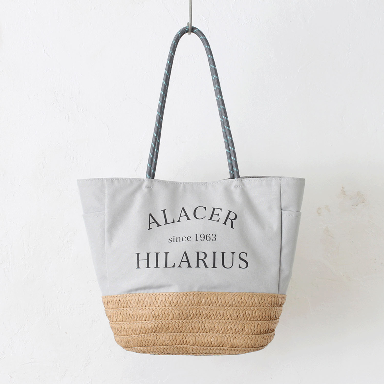 雑材パラロープハンドルロゴトートバッグ - 画像8