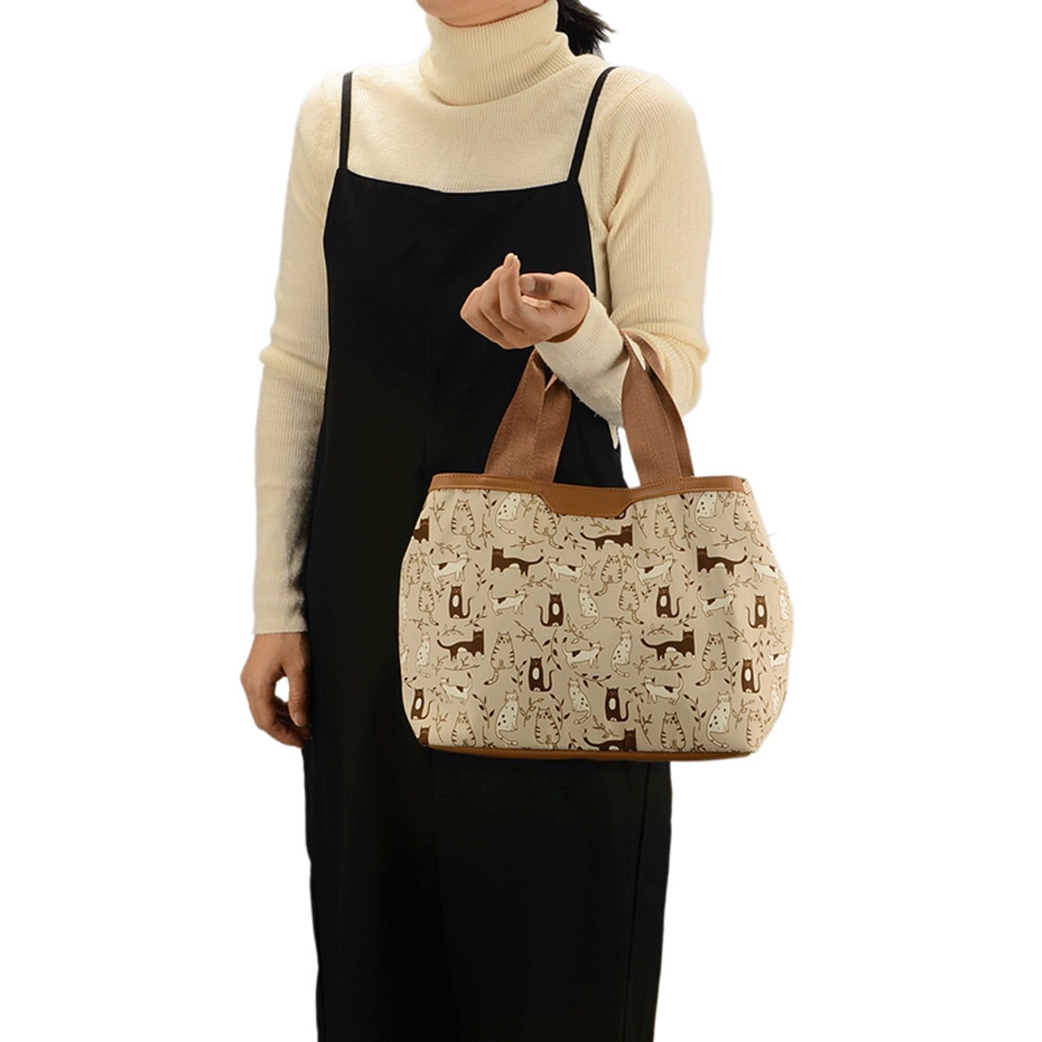 ネコいっぱい両あおりバッグ - 画像1