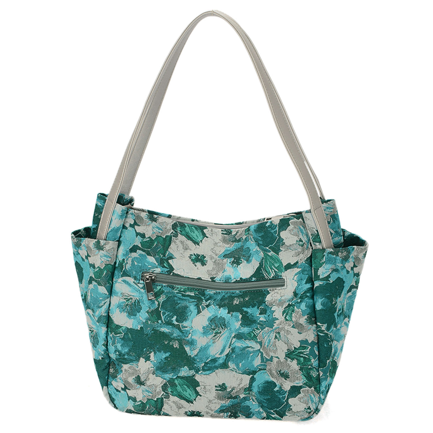 大花柄ジャカード織トートバッグ - 画像6