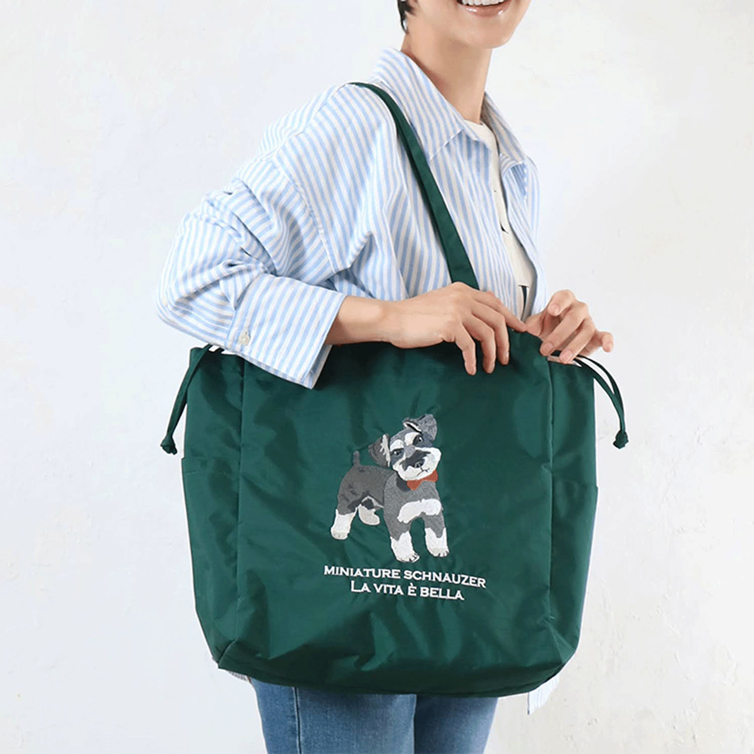 アニマル刺繍巾着型トートバッグ - 画像2