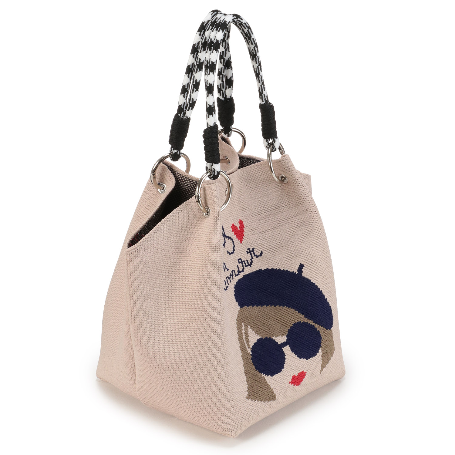 ベレー帽女の子ニットバッグ - 画像4