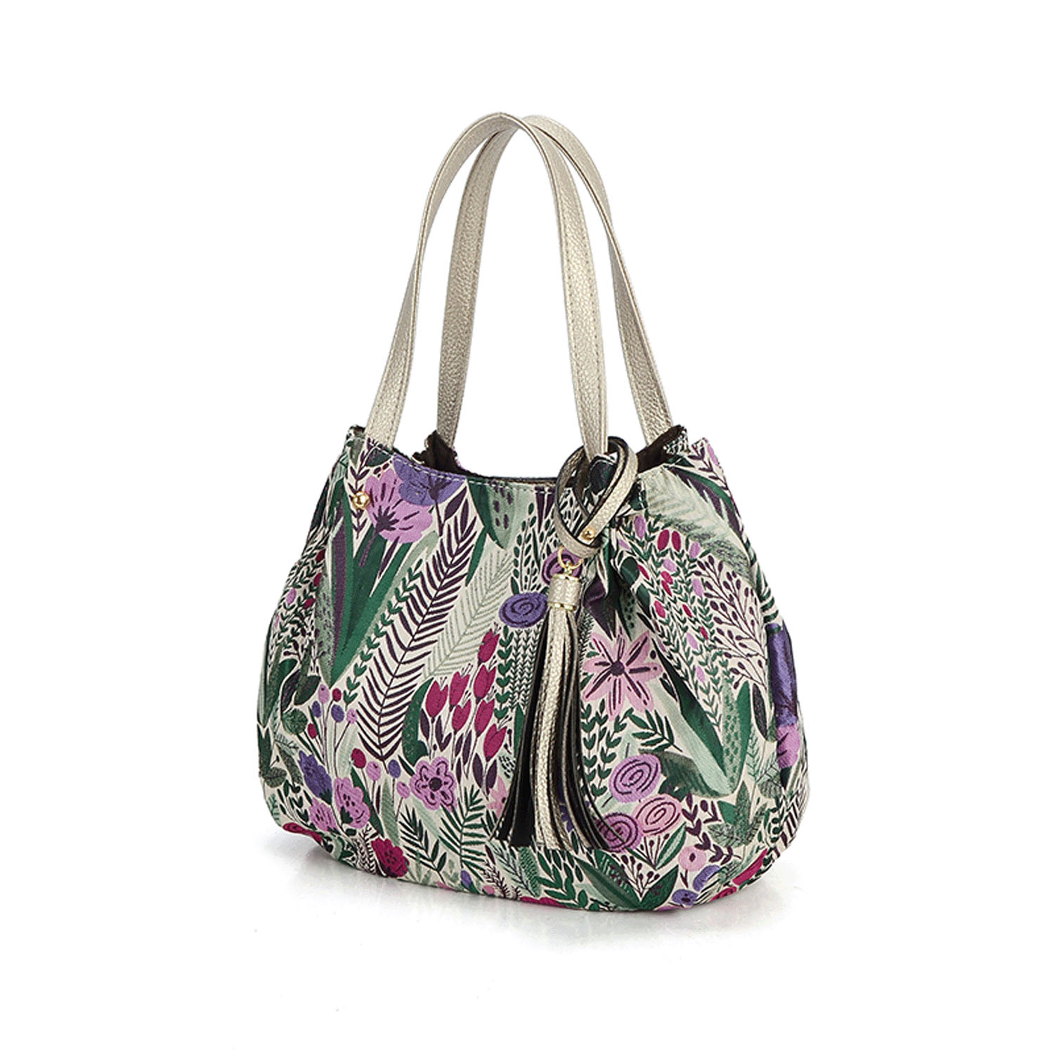 ボタニカル柄バルーントートバッグ - 画像5