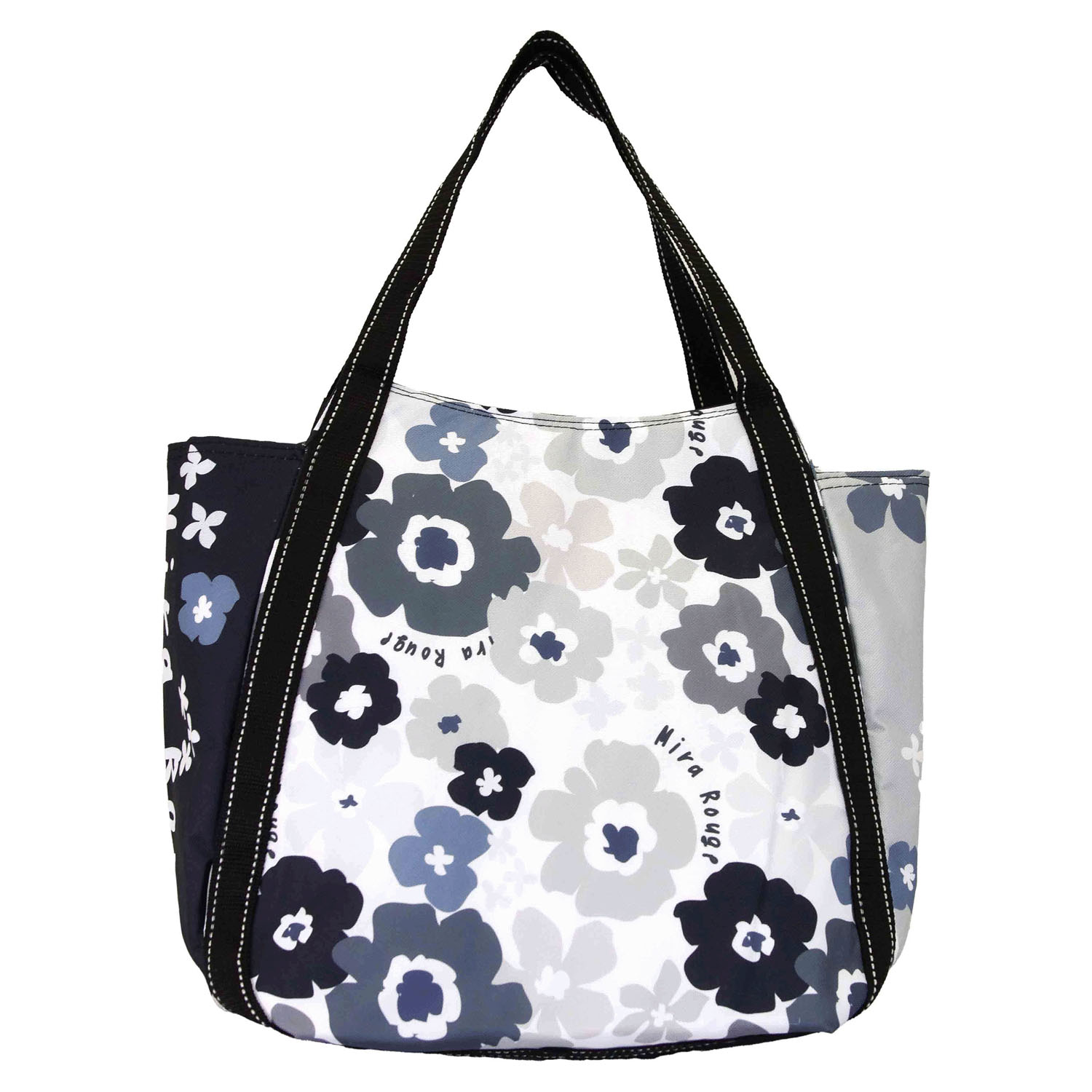 保冷北欧フラワー柄バルーントートバッグ - 画像2