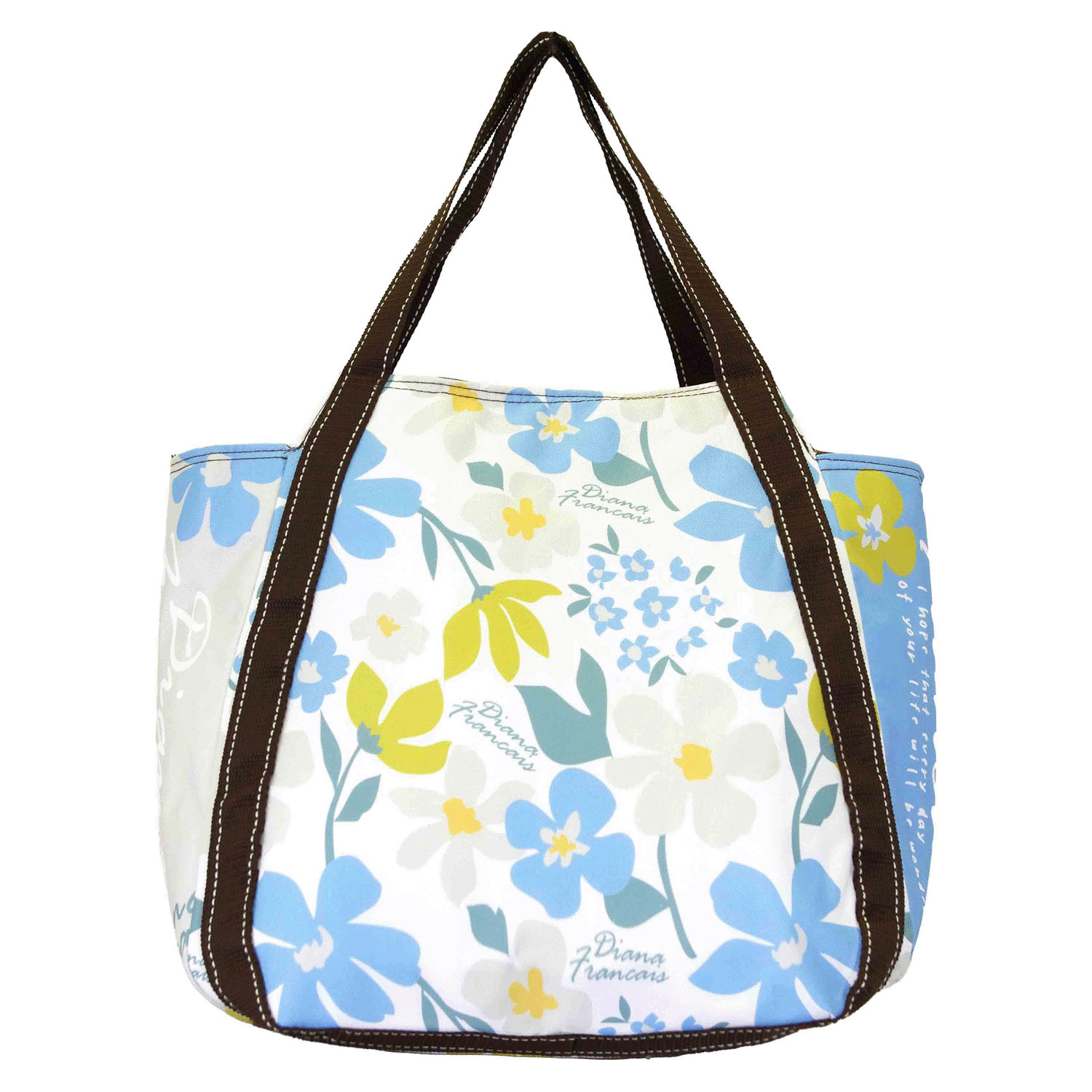 保冷北欧フラワー柄バルーントートバッグ - 画像9