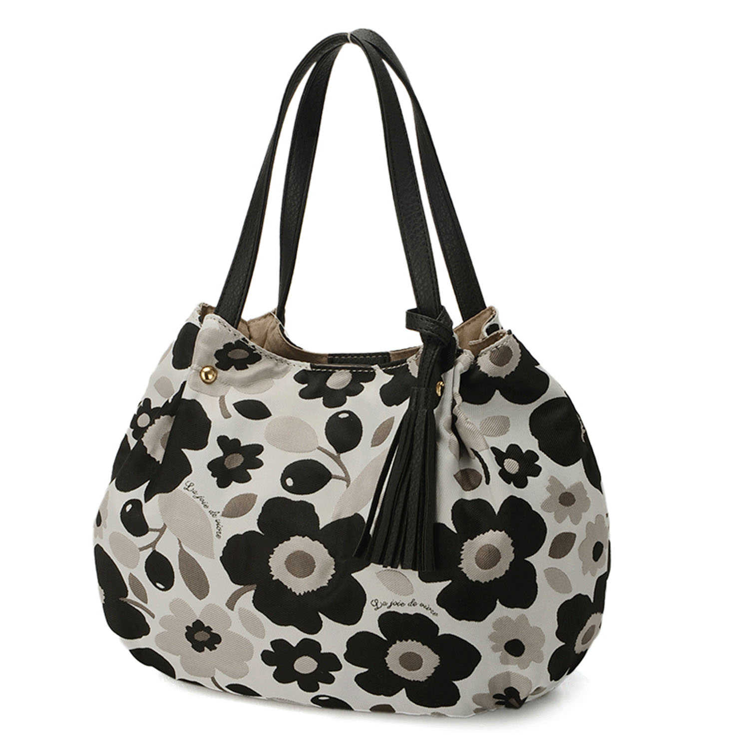 北欧花柄バルーン型バッグ - 画像3