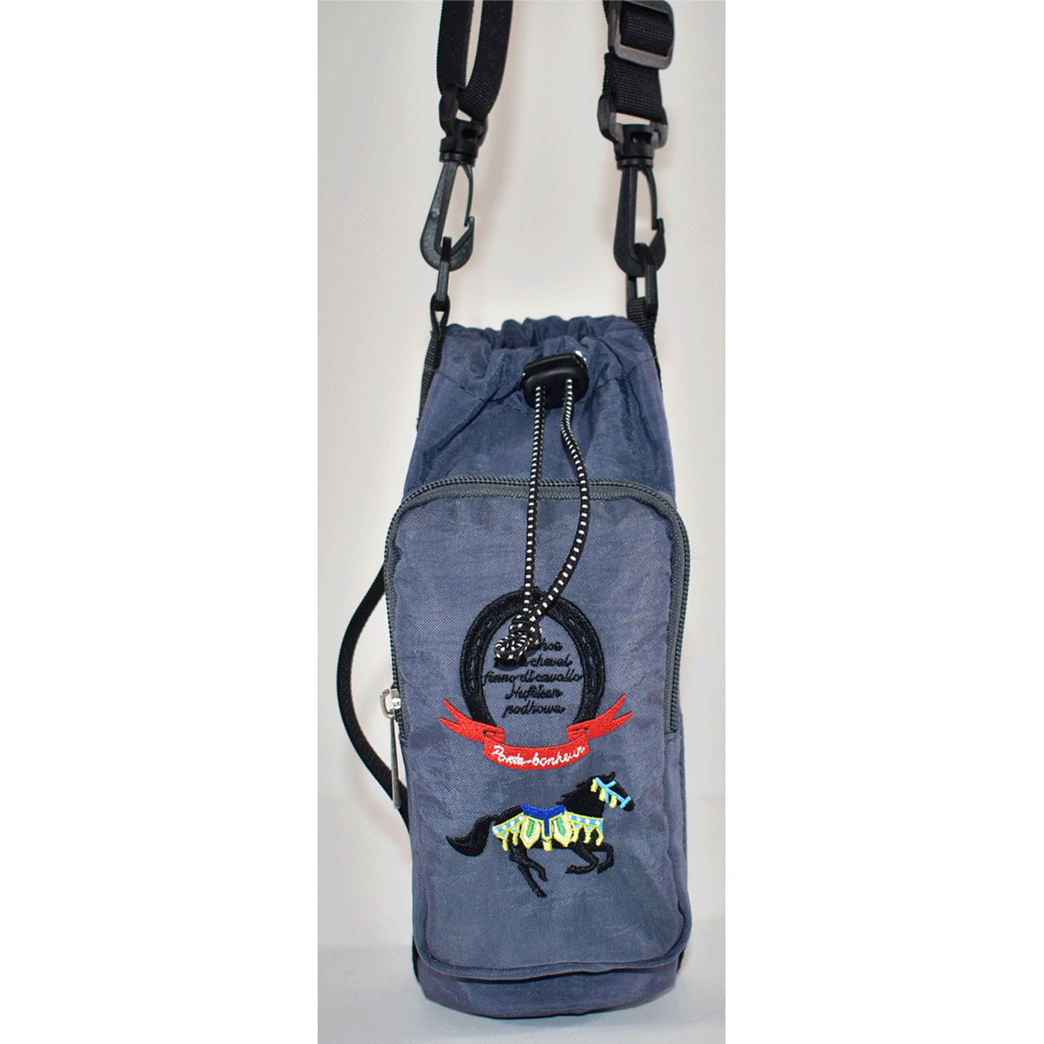 馬刺繍保冷ボトルショルダーバッグ