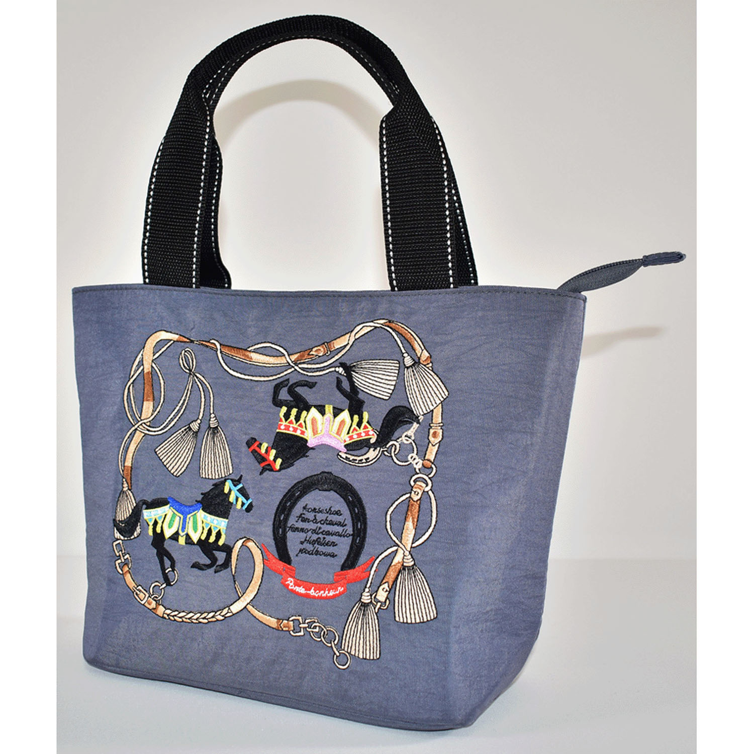 馬刺繍保冷船型バッグ