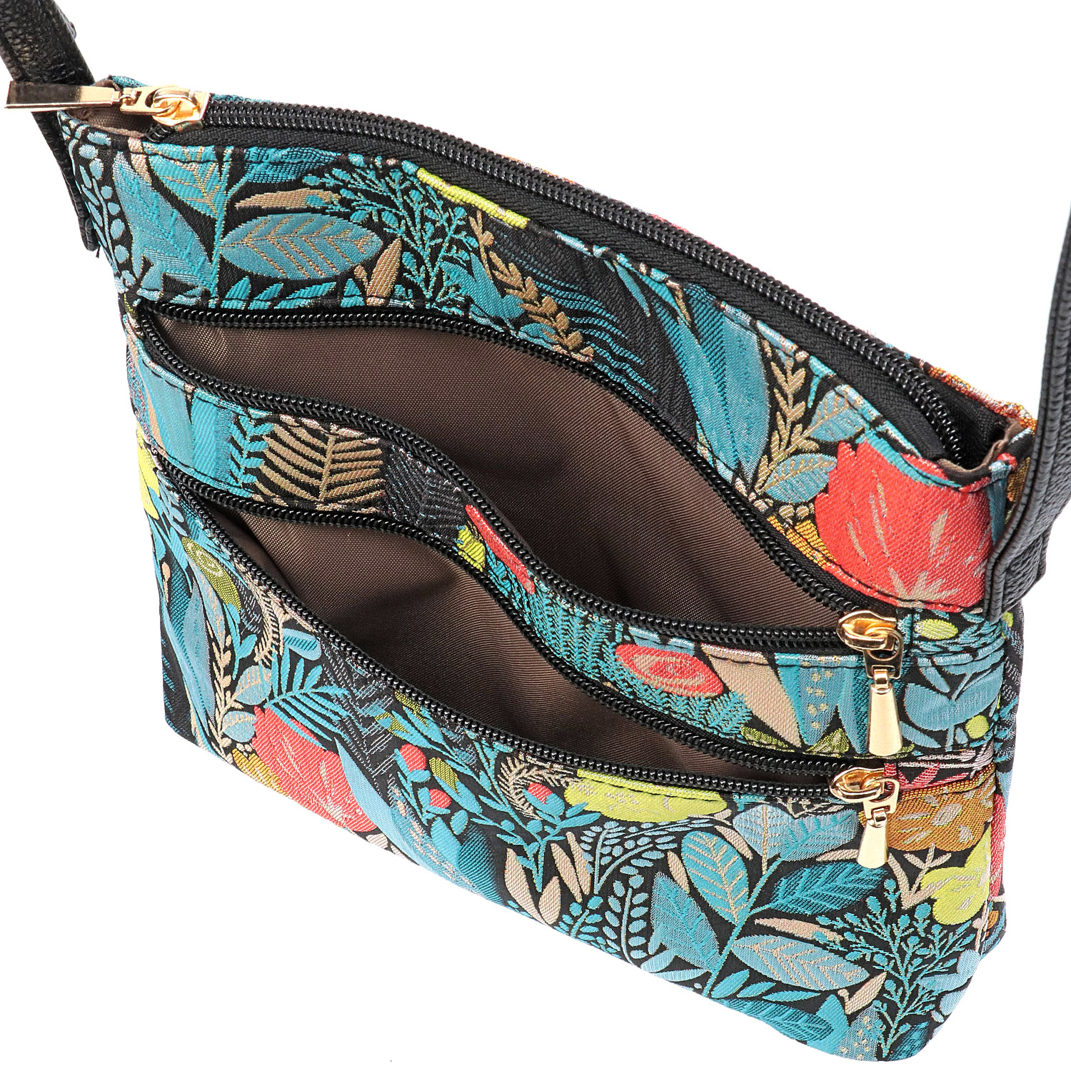 ボタニカルジャガード縦型ショルダーバッグ - 画像5