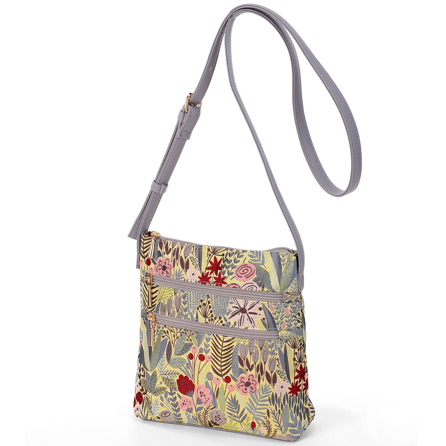 ボタニカルジャガード縦型ショルダーバッグ - 画像7