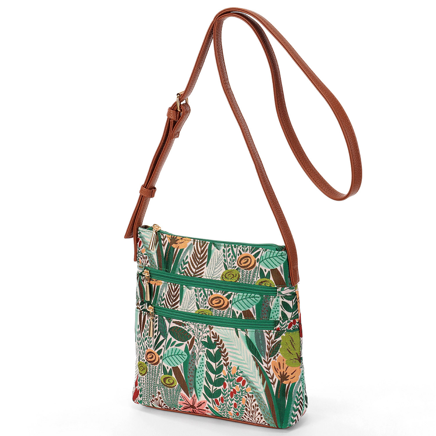 ボタニカルジャガード縦型ショルダーバッグ - 画像8