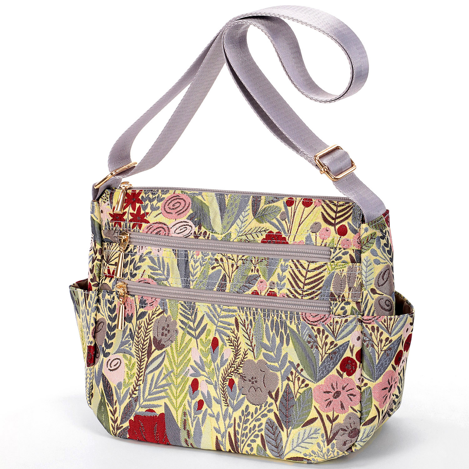 ボタニカルジャガード横型ショルダーバッグ - 画像3