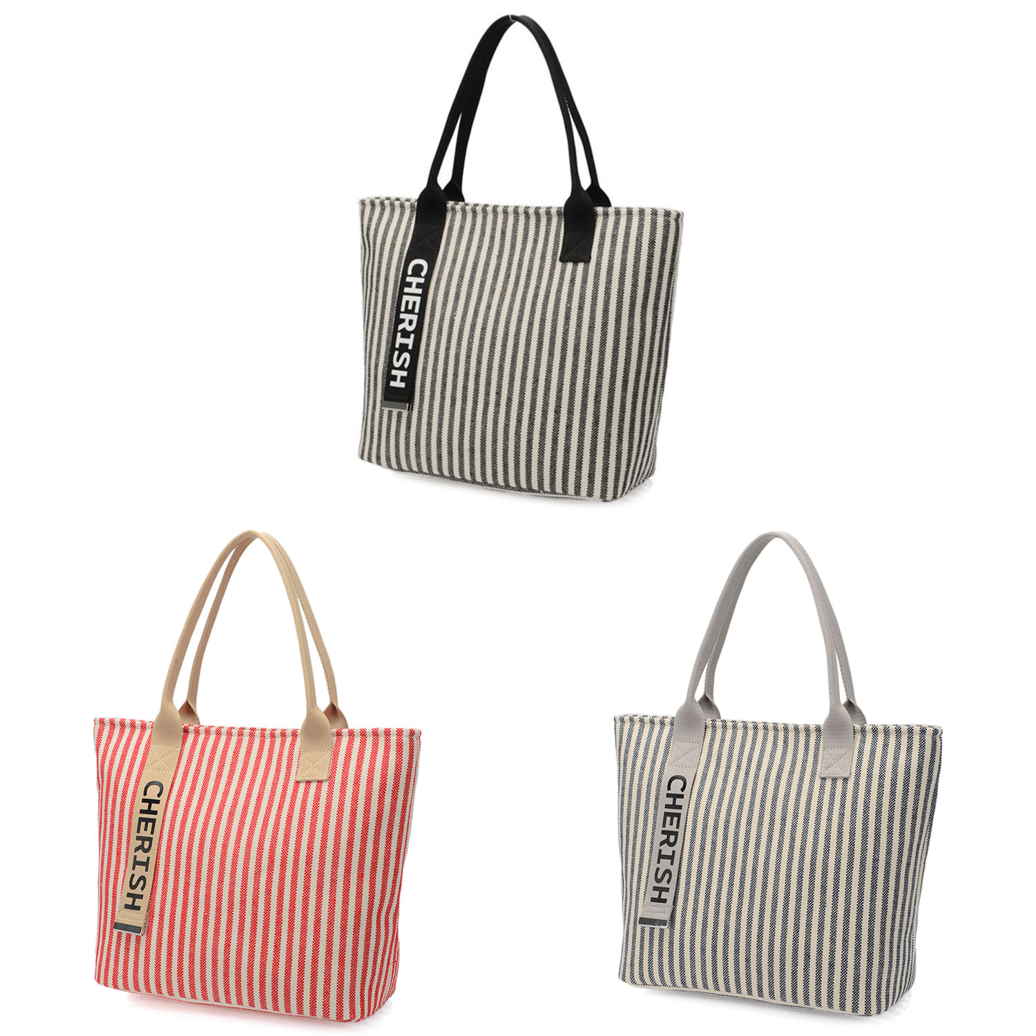 【在庫限りで終了】ストライプ柄トートバッグ