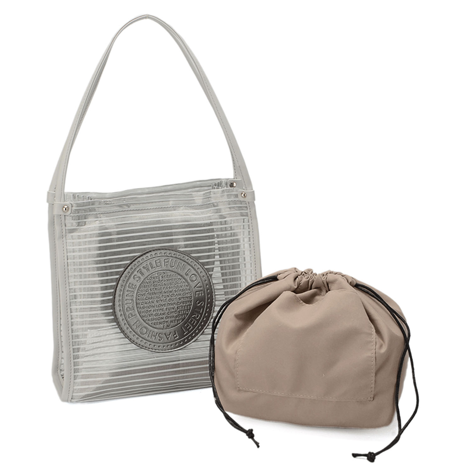 【グレーは完売終了】ボーダーチュール刻印柄トートバッグ - 画像3